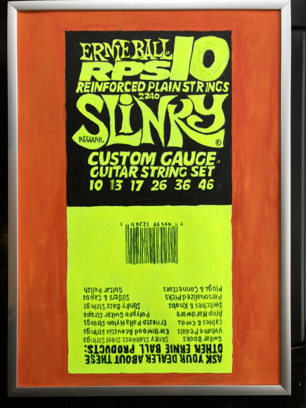 Painting by Niek de Greef - Ernie Ball, 2024, acrylic on paper in framed