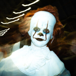 Pennywise female cosplay ComicCon portrait fine art horror print by Niek de Greef